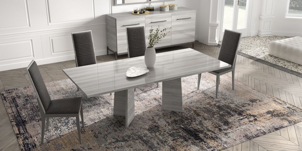 Product photograph of Status Mia Day Silver Grey 180cm To 225cm Italian 6 Seater Extending Dining Table from Choice Furniture Superstore.